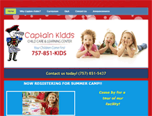 Tablet Screenshot of captainkiddschildcareandlearningcenter.com